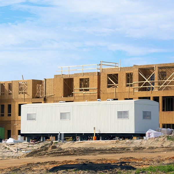 construction site office trailers can be connected to utilities like electricity, water, and sewer for a fully functional workspace